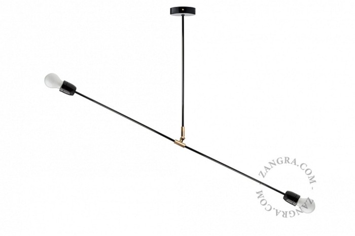 Lampa sufitowa PIVOTE porcelanowa czarna - Zangra