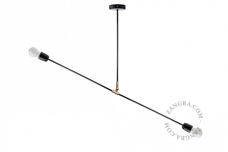 Lampa sufitowa PIVOTE porcelanowa czarna - Zangra