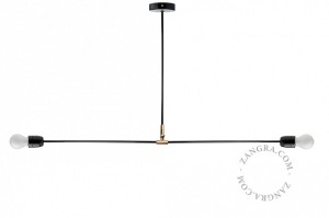 Lampa sufitowa PIVOTE porcelanowa czarna - Zangra