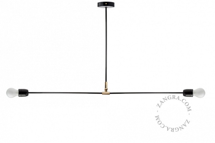 Lampa sufitowa PIVOTE porcelanowa czarna - Zangra