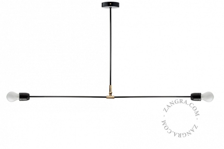 Lampa sufitowa PIVOTE porcelanowa czarna - Zangra