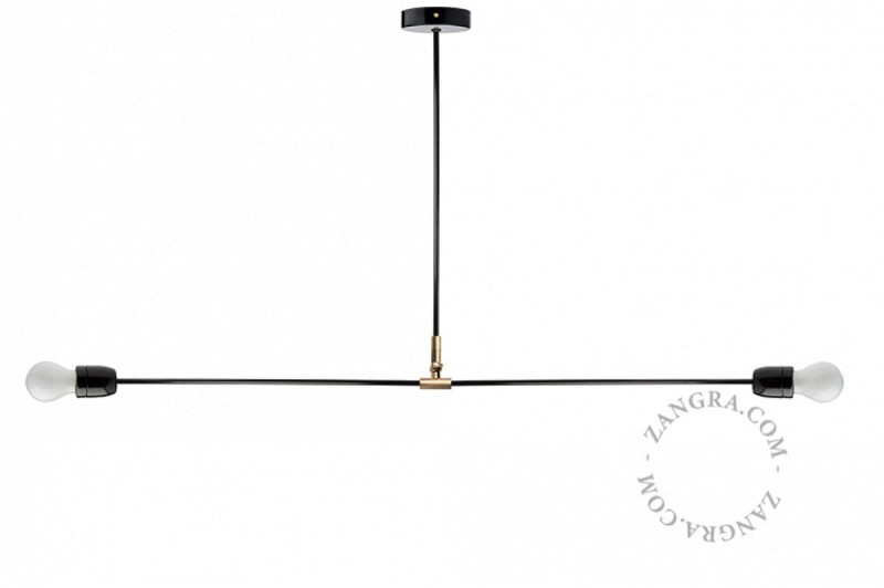 Lampa sufitowa PIVOTE porcelanowa czarna - Zangra