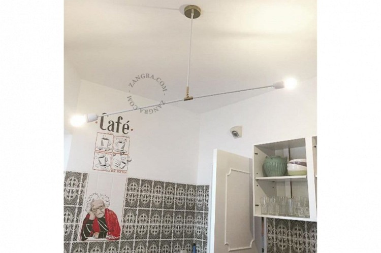 Lampa sufitowa PIVOTE porcelanowa biała - Zangra