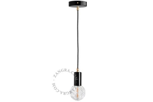 Lakierowana lampa wisząca - czarna - Zangra