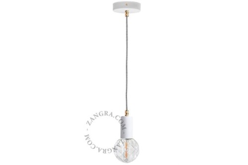 Lakierowana lampa wisząca - biała - Zangra