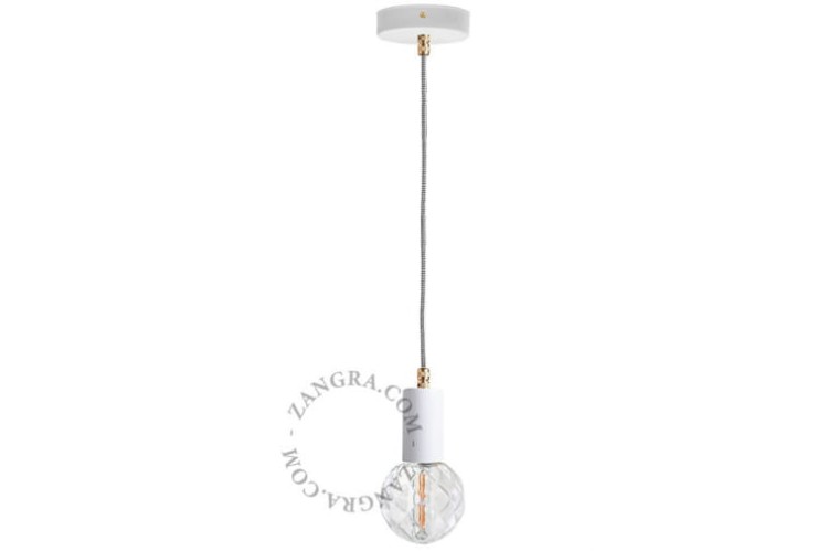 Lakierowana lampa wisząca - biała - Zangra