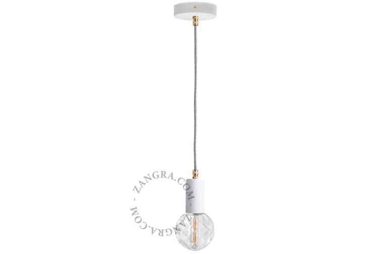 Lakierowana lampa wisząca - biała - Zangra