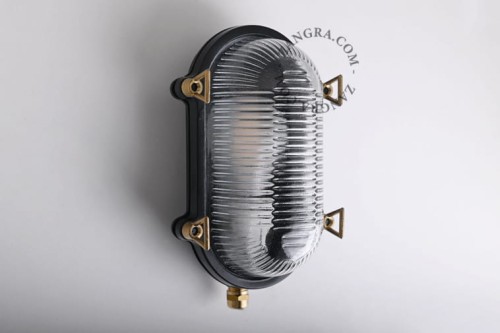 Mosiężna lampa morska czarna - Zangra