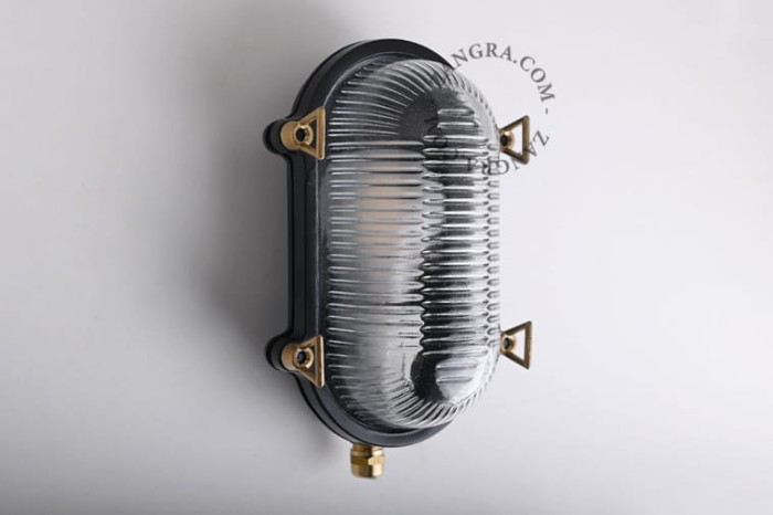Mosiężna lampa morska czarna - Zangra