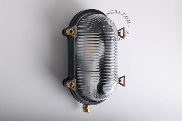 Mosiężna lampa morska czarna - Zangra