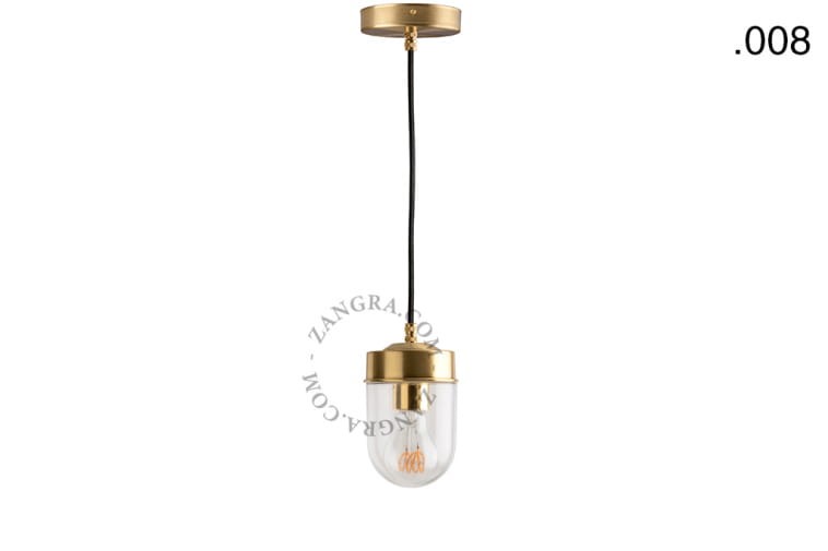 Lampa wisząca 008 szkło/mosiądz - Zangra