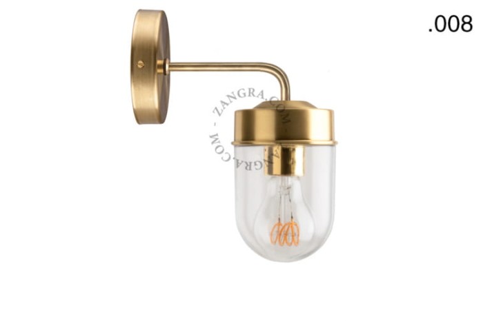 Kinkiet 008 szkło/mosiądz - Zangra