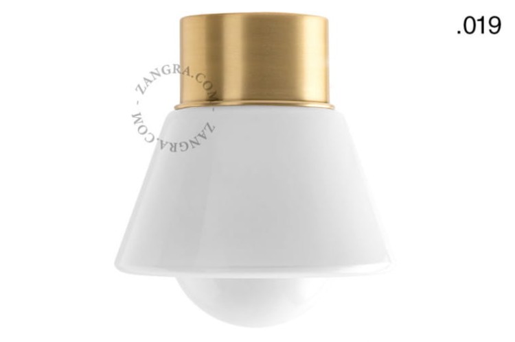 Lampa z mosiądzu ze szklanym kloszem 019-Zangra
