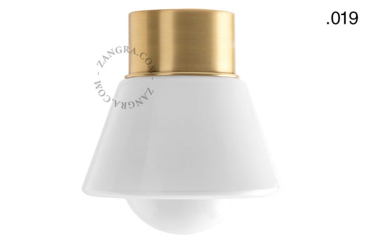Lampa z mosiądzu ze szklanym kloszem 019-Zangra