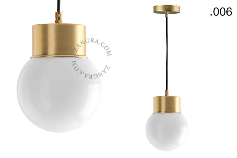 Mosiężna lampa ze szklanym kloszem 006-Zangra