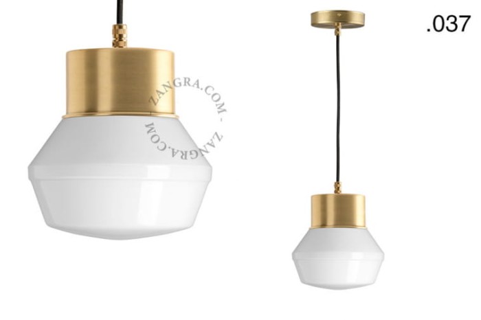 Mosiężna lampa ze szklanym kloszem 037-Zangra