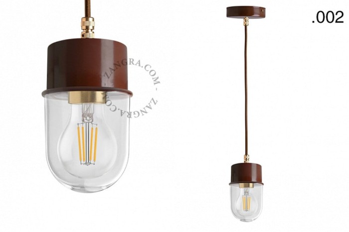 Lampa wisząca LACQ 002 brązowa - Zangra