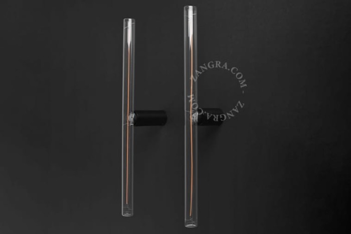 Lampa STICK czarna okrągła podstawa + żarówka LED 50cm - Zangra