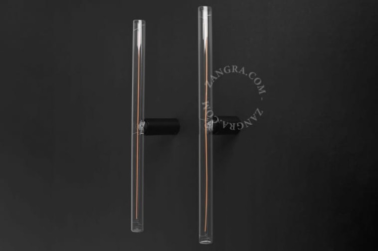 Lampa STICK czarna okrągła podstawa + żarówka LED 50cm - Zangra