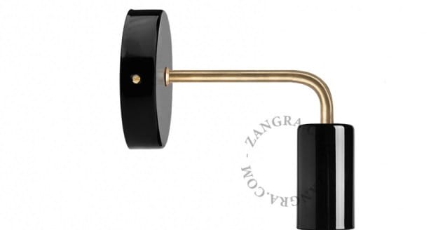 Lakierowany kinkiet, czarny - Zangra