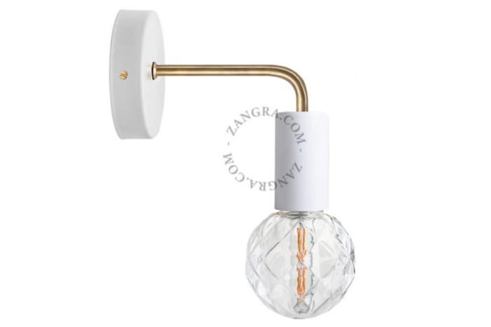 Lakierowany kinkiet, biały - Zangra