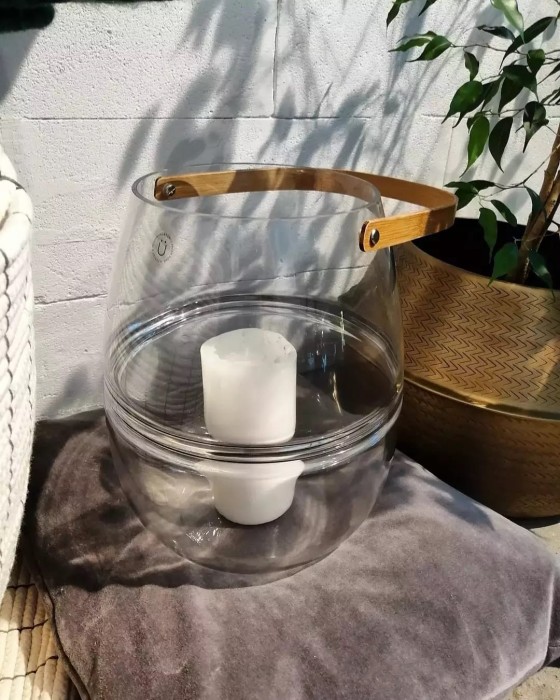 Lampion z bambusowym uchwytem BOO - Hübsch