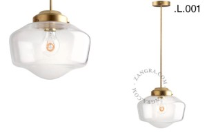 Lampa sufitowa z mosiądzu i szkła 128 - Zangra - Klosz do wyboru