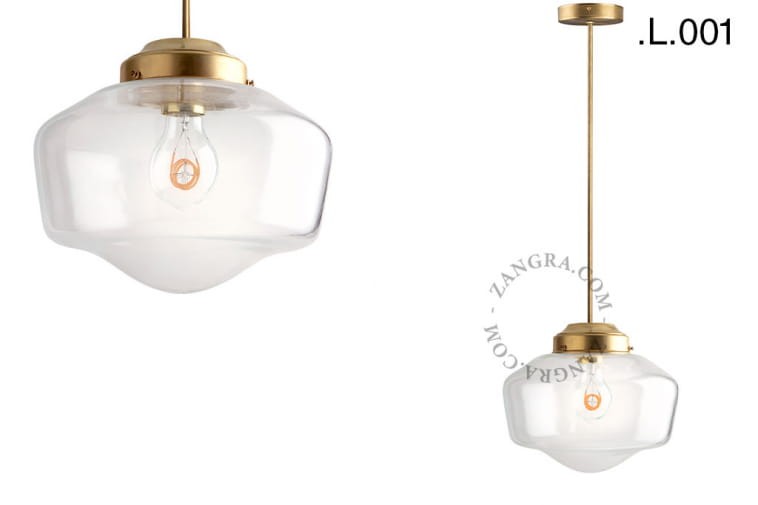 Lampa sufitowa z mosiądzu i szkła 128 - Zangra - Klosz do wyboru