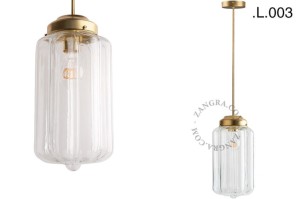 Lampa sufitowa z mosiądzu i szkła 128 - Zangra - Klosz do wyboru