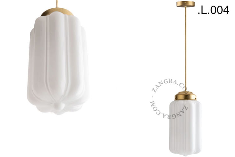 Lampa sufitowa z mosiądzu i szkła 128 - Zangra - Klosz do wyboru