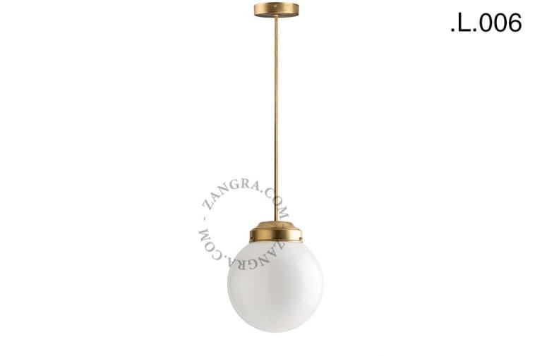 Lampa sufitowa z mosiądzu i szkła 128 - Zangra - Klosz do wyboru