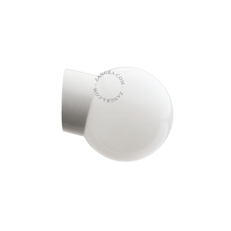Kinkiet łazienkowy porcelanowy klosz 006 szkło opalowe - Zangra