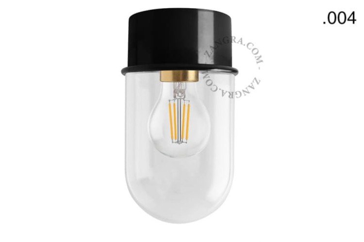 Lakierowana lampa ścienna lub sufitowa - czarna 167 - Zangra