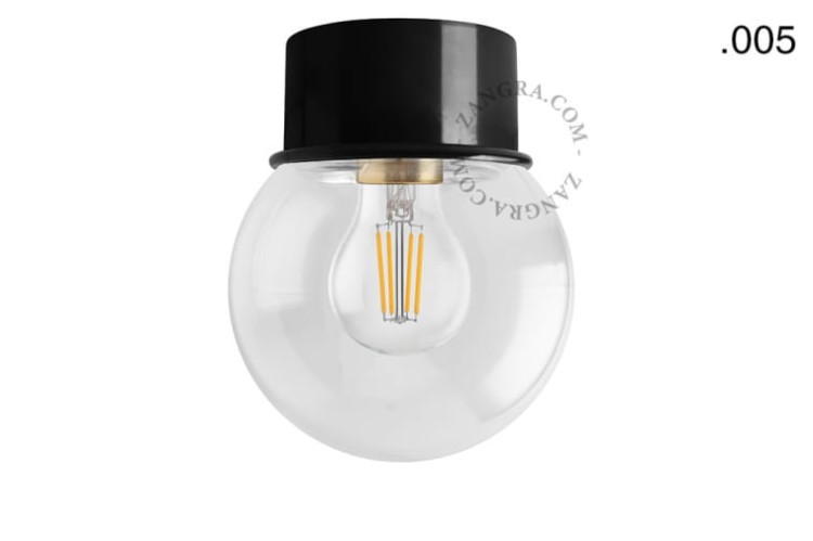 Lakierowana lampa ścienna lub sufitowa - czarna 167 - Zangra