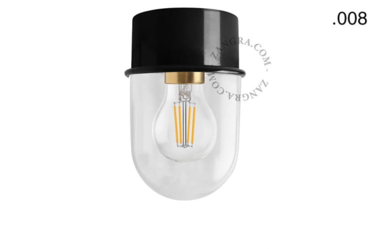 Lakierowana lampa ścienna lub sufitowa - czarna 167 - Zangra