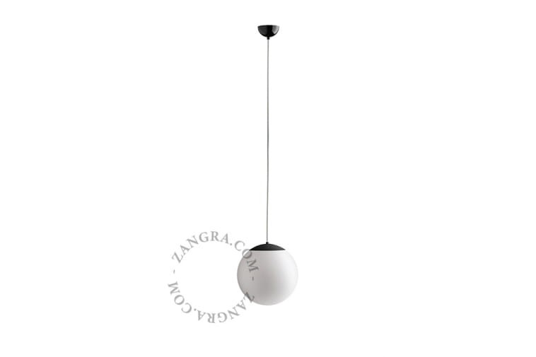 Szklana lampa wisząca czarna 098 - Zangra