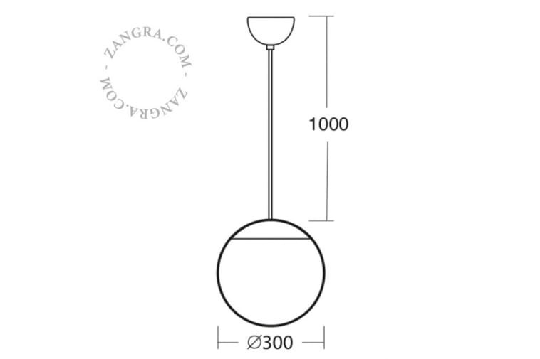Szklana lampa wisząca czarna 098 - Zangra