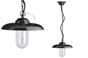 Lampa wisząca RAW czarna z mosiądzu - Zangra
