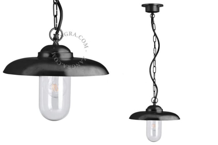 Lampa wisząca RAW czarna z mosiądzu - Zangra