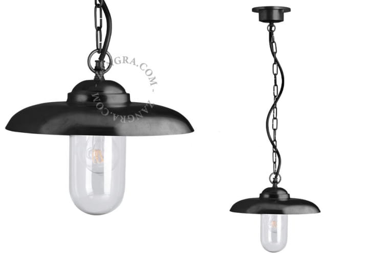 Lampa wisząca RAW czarna z mosiądzu - Zangra