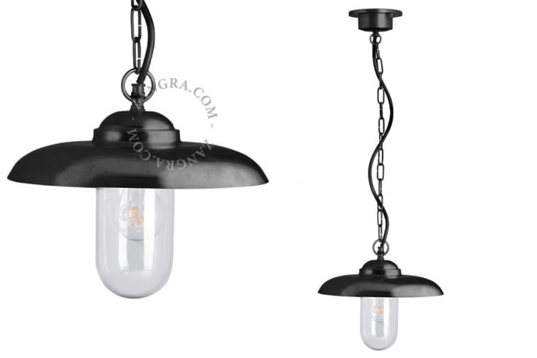 Lampa wisząca RAW czarna z mosiądzu - Zangra