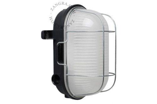 Kinkiet zewnętrzny BULKHEAD czarny, opal - Zangra