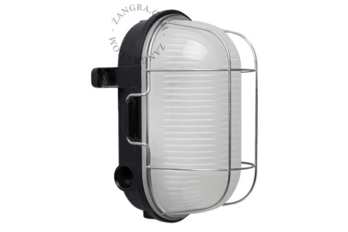Kinkiet zewnętrzny BULKHEAD czarny, opal - Zangra