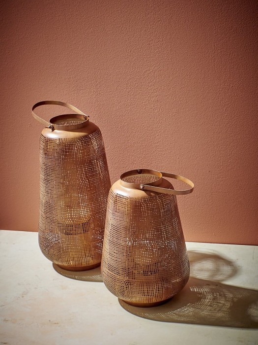 Latarnia AMANI S, metalowa, rdzawa-Pomax