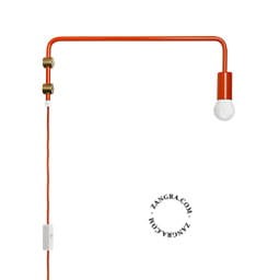 Lampa ścienna ADAM z obrotowym ramieniem, czerwona - Zangra