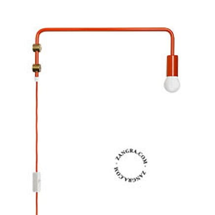 Lampa ścienna ADAM z obrotowym ramieniem, czerwona - Zangra