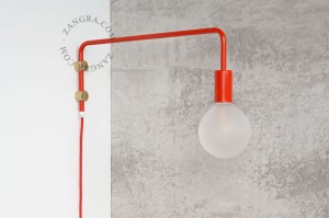 Lampa ścienna ADAM z obrotowym ramieniem, czerwona - Zangra