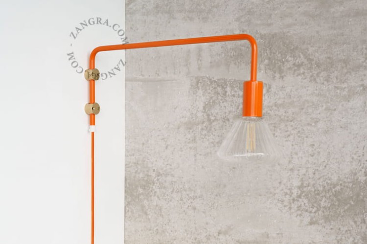 Lampa ścienna ADAM z obrotowym ramieniem, pomarańcz- Zangra