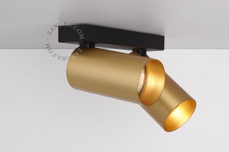 Regulowany podwójny reflektor ABLETTE LED, mosiądz - Zangra