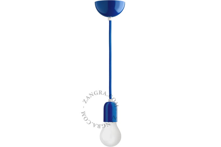 Metalowa lampa wisząca KIN, niebieski - Zangra